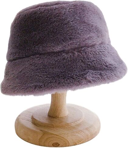Faux Rabbit Fur Winter Bucket Hat for Kids Girls Boys Cap Children Plush Warm Baby Hat Kids Accessories 2-7Y in Saudi Arabia