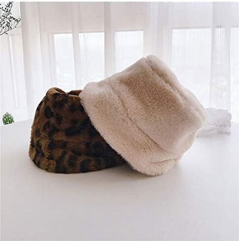 Faux Rabbit Fur Winter Bucket Hat for Kids Girls Boys Cap Children Plush Warm Baby Hat Kids Accessories 2-7Y in Saudi Arabia