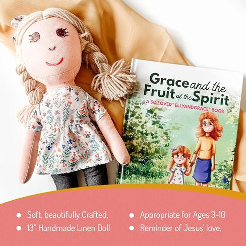 Elly & Grace Bible Stories for Kids, So Loved Collection: Book and Doll Set Teaching Christian Toddlers Faith Lessons, Great Baby Baptism Gifts for Girls (Grace Doll) in Saudi Arabia