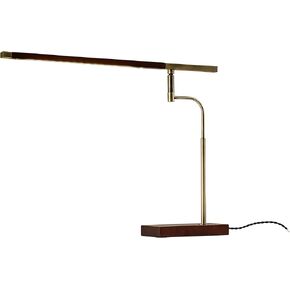Adesso Home 3047-15 Transitional LED Floor Lamp from Barrett Collection, 18.00 inches, Walnut Finished Ash Wood W. Antique Brass Accents