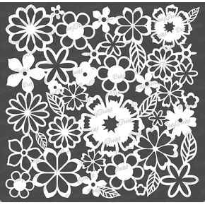 CrafTreat Reusable Flower Stencils for Painting on Wood, Canvas, Paper, Fabric, Floor, Wall and Tile - Brimming Blooms - 6x6 Inches - DIY Art and Craft Stencils for Painting Flowers