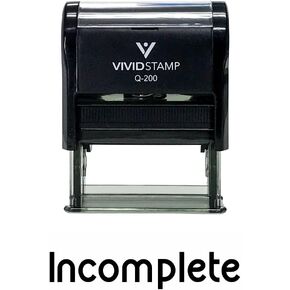 Incomplete Teacher Self Inking Rubber Stamp (Red Ink) - Large