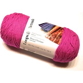 Soft Classic Neon Yarn by Loops & Threads, 5 oz, 252 Yards, Medium (4), Classic Fuchsia