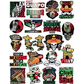 الملصقات المكسيكية - Calcomanías Mexicanas - ملصقات الفينيل 100 ٪ للبالغين - شارات مضحكة لـ Hardhat أو البناء أو الكمبيوتر المحمول أو زجاجة الماء أو صندوق الغداء. Pegatinas Cascos. Calcomanias Para Autos