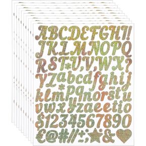 ملصقات رسائل بريق ، 10 أوراق صغيرة لاصق ذاتي لاصق فينيل ، ملصقات رمز الرمز 1 بوصة عصا الذهب على رسائل ملصقات لسكر القصاصات ، صندوق البريد ، العلامات ، ديكور الفصول الدراسية ، الحرف اليدوية DIY in Kuwait