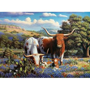 Ravensburger Loving Longhorns 500 Piece Jigsaw Puzzle for Adults - 12000826 - Handcrafted Tooling, Made in Germany, Every Piece Fits Together Perfectly