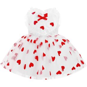 IBTOM CASTLE Baby Girls Dress Spaghetti Straps Butterfly/Polka Dot Heart Tulle Tutu Dress First Birthday Photoshoot Dress