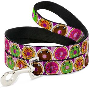 Dog Leash Sprinkle Donut Expressions Pink 4 Feet Long 0.5 Inch Wide