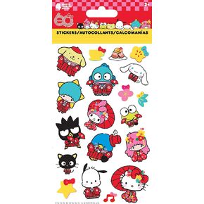 Trends International Sanrio 60th Anniversary Standard Sticker-4 Sheet, Multicolor