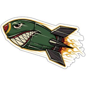 Nuclear Angry Rocket Bomb Army Military Car Bumper Window Sticker Decal Nuke Sticker Good for any Flat Surface Laptop Bumper Skateboard Luggage 6"X3" sb88