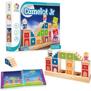 SmartGames Camelot Jr. Wooden Cognitive Skill-Building Puzzle Game Featuring 48 Playful Challenges for Ages 4+