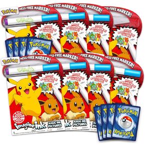 Pokemon Party Favors for Boys, Girls - Pokemon Party Supplies Bundle Includes 8 Pokemon Imagine Ink Coloring Books for Kids and 8 Pokemon Cards | Pokemon Party Favors Bulk Set