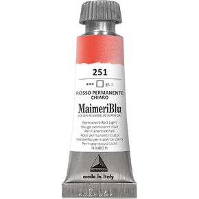 MaimeriBlu 12ml Single-Pigment Watercolor Paint - Permanent Red Light PR168 Professional Watercolor Paint - Lightfast and Transparent Watercolor Paint Tube for Artists