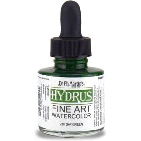 Dr. Ph. Martin's Hydrus Fine Art Watercolor (23H) Watercolor Bottle, 1.0 oz, Sap Green, 1 Bottle