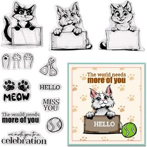 Hying Rectangular Tree Bird Silicone Clear Stamp Set for Card Making, Tree Flowers Leaves Birds Rubber Stamps