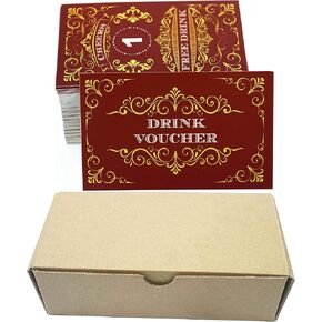 RXBC2011 450 Free Drink Tickets Coupons for a Free Drink Wedding Christmas Work Event Party Bar Wine red