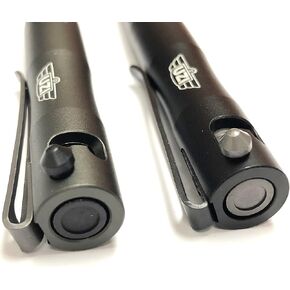 Uzi Tactical Pen Bolt Action Pen Bundle Combo Pack Black and Gun Metal Refillable Ultra Durable Lightweight Aircraft Aluminum Ballpoint Writing Set, Christmas Gift