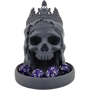 Royal Relic Dice Tower - Large Medieval Skull Dice Rolling Tower with Tray - D&D Dice Tower for RPG Games - Dungeons and Dragons Accessories - USA Made Gaming Dice Roller (Crown & Chainmail Design)