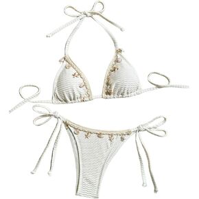 بدلة سباحة بيكيني مضلعة مكونة من قطعتين من Verdusa للسيدات in Kuwait