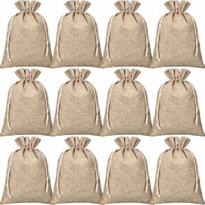 100 Pcs Burlap Bags with Drawstring Bulk Rustic Burlap Gift Bags Reusable Burlap Sack Jewelry Pouches for Wrapping Birthday Wedding Party Christmas Gifts DIY Crafts (5 x 7 Inch)