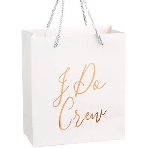 Crisky Bridesmaid Bride Tribe Gift Bag Rose Gold for Bachelorette Hen Party, Bridal Shower, Team Bride, Set of 12, 4" x 8" x 9" in Kuwait