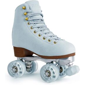 Roller Skates for Women or Men with Height Adjustable Rubber Stoppers Retro Suede Quad Roller Skates for Outdoor and Indoor