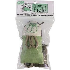 من الحقل | Shelby reblable mouse mouse catnip toy gift kit | الصديق للبيئة ، Catnip العضوية التي تزرعها الولايات المتحدة الأمريكية | نسيج القنب الطبيعي المتين | يشمل ورقة وإعادة ملء الزهور | لعبة قطة مستدامة آمنة