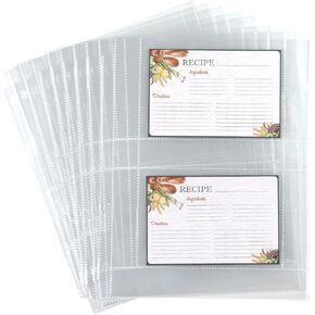Samsill 8 Tab Recipe Dividers, Recipe Sleeves, Sheet Protector Dividers, with Tab Inserts, Clear, Super Heavyweight, Top Loading, 3 Hole Punched for Standard Letter Size Binders, Archival Safe