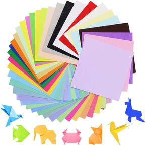 Origami Paper Kit, 6x6 Inch 50 Colors 100 Sheets, Colored Paper for Crafts & Art, Construction Paper Assorted Colors, Easy & Intricate Folding （Double Sided）