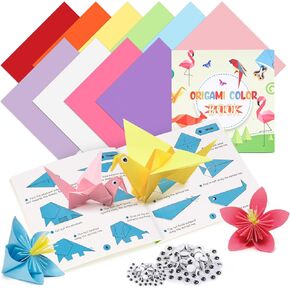 Koogel 250 Sheets 6" Square Origami Paper, Colored Origami Kit for DIY Crafts Projects School Supplies, 10 Colors