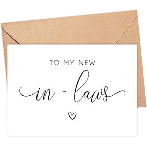 Mother In Law Wedding Day Card - To My New In Laws - Mother Of Groom Gift - Father Of Bride Card