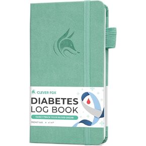 Clever Fox Diabetes Log Book – Daily Diabetic Food Journal with Blood Glucose Tracker – Blood Sugar Notebook for Diabetics Control (Mint Green)