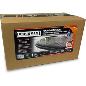Quick Dam QD617-5 Water Activated Flood Barrier, 5 Pack, Black