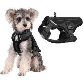 onetigris صغير الكلب سترة تسخير ، زخارف الكلب الفخمة - أفخم ناعم ، خطوة في سترة تسخير للكلاب الصغيرة والمتوسطة تسخير السترة القفاز (أسود أفخم ، م) in Kuwait