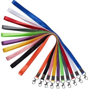 YOUOWO Lanyard for Keys 10 Pack 10 Colours White Royal Blue Black Apple Green Red Pink,Colored Neck Office Bulk Lanyards,For ID Badges Holder Kids Women Cruise