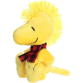 Aurora® Festive Peanuts® Winter Plaid Woodstock Stuffed Animal - Classic Characters - Lasting Memories - Yellow 6 Inches