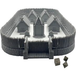 HAUTICO Tabletop RPG Village Wall Scenery and Wargame Terrain for 18-22mm Miniatures (Standard Edition)