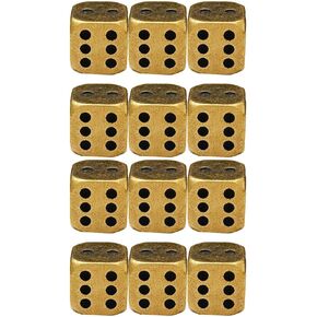 Totority Brass Dices: 12pcs Game Dice Metal Dices Party Game Toy Solid Metal Dice Entertainment Game Accessories