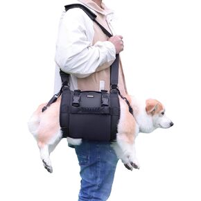 Dog Lift Harness, Full Body Support & Recovery Sling, Pet Rehabilitation Lifts Vest Adjustable Breathable Straps for Old, Disabled, Joint Injuries, Arthritis, Paralysis Dogs Walk(Black,L