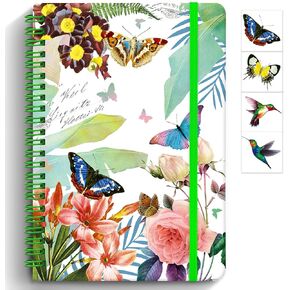 Butterfly Journal for Women & Girls, A5 Lined Spiral Notebook, 160 Pages for Writing, 5.7'' x 8.25'', Hardcover, Kids Diary, Gift Ideas