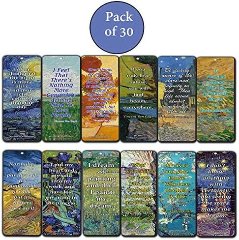 محبة Vincent Van Gogh Inspiring Quotes بطاقات مرجعية (36 حزمة) - كتاب Cool Classical Paint Print Print - تخزين هدايا للرجال للنساء المراهقات عيد الميلاد in Saudi Arabia