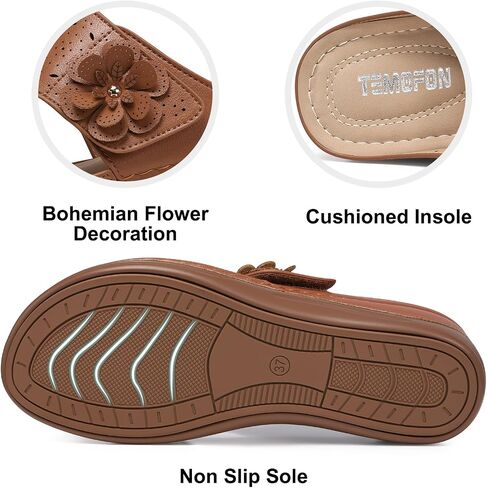 TEMOFON Flip Flops for Women Dressy: Black Size 8 Comfortable Walking Summer Sandals Woman 2025 - Slip On Casual Thong Sandal in Saudi Arabia