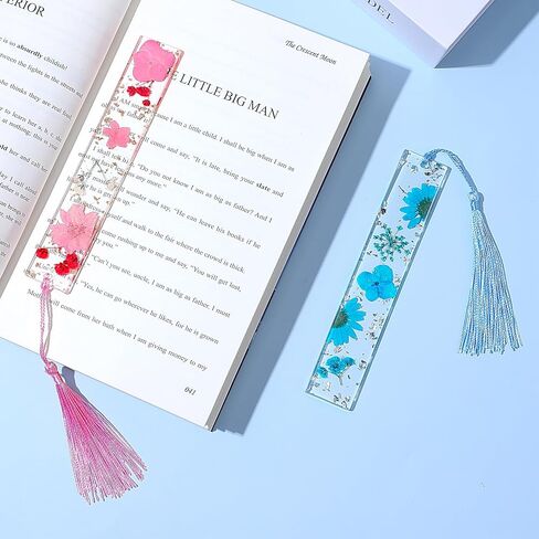 2 PCS راتنج مرجعية للزهور المجفف للقراءة للنساء ، وإشارات الزهور المجففة مع الشرابات ، وملحقات الكتب لعشاق القراءة ، وهدية لدودة الكتب ، والقراء ، والأدبيين ، والطلاب ، والمعلمين in Kuwait