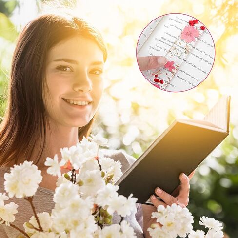 2 PCS راتنج مرجعية للزهور المجفف للقراءة للنساء ، وإشارات الزهور المجففة مع الشرابات ، وملحقات الكتب لعشاق القراءة ، وهدية لدودة الكتب ، والقراء ، والأدبيين ، والطلاب ، والمعلمين in Kuwait