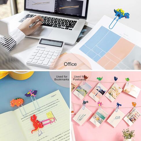 Cute Bookmark, 12 Pcs Unique Lovely Animal Paper Clips Bookmarks for Students Reading Office (Dinosaurs) in Kuwait