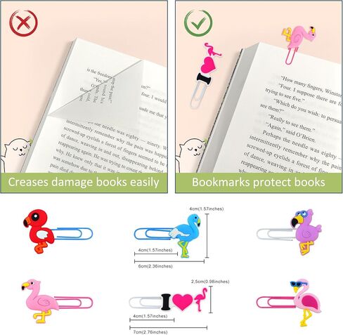 Cute Bookmark, 12 Pcs Unique Lovely Animal Paper Clips Bookmarks for Students Reading Office (Dinosaurs) in Kuwait