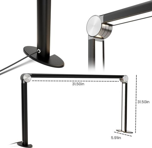 Nail Tech Lamp for Desk，30" 48W Professionals Led Light, Desk Lamp for Lash Eyelash Extension,Makeup Desk lamp,Color Temperature 2700K-6000K, Salon&Home(Silver) in Saudi Arabia