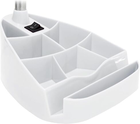 Simple Designs LD1067-BLU Compartmental Desk Lamp with iPhone/iPad/Tablet Stand, Bendable Gooseneck, for Office, Living Room, Nightstand, Library, Entryway, Blue in Kuwait