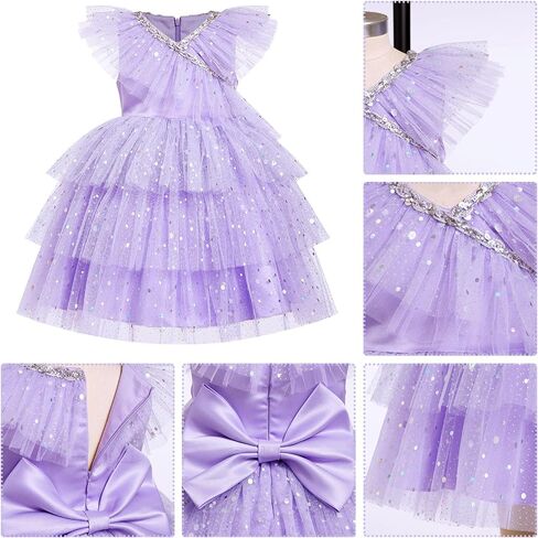 Ibtom Castle طفلة الترتر عيد ميلاد فستان رفرفة غلاف من طول تول فستان زهرة فتاة الفستان مسابقة in Kuwait