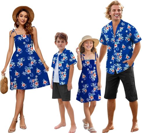 SANGTREE Family Matching Hawaiian Outfits Men Women Girl Boy Clothes, 2T - X-Large in Kuwait